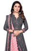 Grey Cotton Blend Printed Unstitched Salwar Suit Material