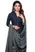 Navy Blue Cotton Blend Printed Unstitched Salwar Suit Material