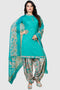 Sky Blue Crepe Printed Unstitched Salwar Suit Material