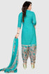 Sky Blue Crepe Printed Unstitched Salwar Suit Material
