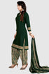 Dark Green Crepe Printed Unstitched Salwar Suit Material