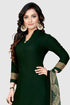 Dark Green Crepe Printed Unstitched Salwar Suit Material
