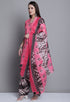 Light Pink Polyester Cotton Printed Salwar Suit with Dupatta