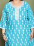Teal Cotton Blend Printed Ready to Wear Patiala Salwar Suit