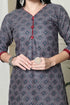 Grey Polyester Cotton Printed Salwar Suit with Dupatta