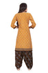 Mustard Cotton Blend Printed Ready to Wear Patiala Salwar Suit