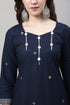 Navy Blue Cotton Printed Ready to Wear Patiala Salwar Suit
