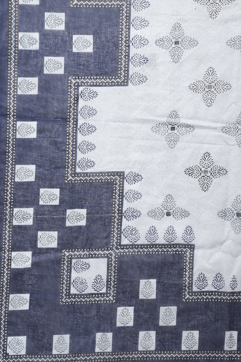Navy Blue Cotton Printed Ready to Wear Patiala Salwar Suit