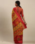 Yellow And Red Kota Silk Jamdani Printed Traditional Saree With Blouse Piece