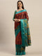 Wine And Green Kota Silk Jamdani Printed Traditional Saree With Blouse Piece
