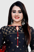 Black Cotton Blend Printed Unstitched Salwar Suit Material
