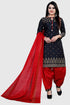 Black Cotton Blend Printed Unstitched Salwar Suit Material