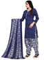 Blue Cotton Blend Printed Unstitched Salwar Suit Material