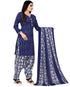 Blue Cotton Blend Printed Unstitched Salwar Suit Material