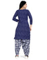 Blue Cotton Blend Printed Unstitched Salwar Suit Material