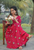 Pink Rayon Printed Anarkali Bandhani Gown