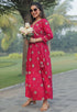 Pink Rayon Printed Anarkali Bandhani Gown