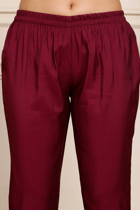 Women Poly Silk Embroidered Kurta & Pant With Dupatta