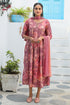 Gajari Pink Viscous Digital Printed Gown With Dupatta