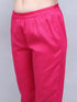 Pink Cotton Blend Embroidered Straight Kurta & Pant With Dupatta