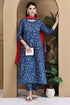 Blue Cotton Floral Printed Kurta & Pant With Dupatta