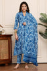 Women Cotton Blend Floral Printed Kurta & Pant With Dupatta