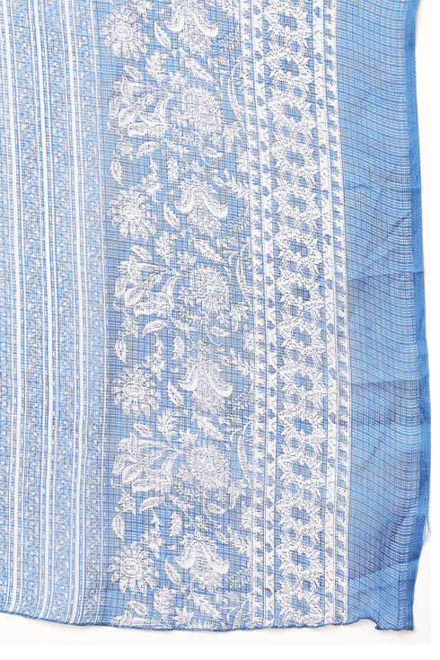 Women Cotton Blend Floral Printed Kurta & Pant With Dupatta