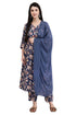 Blue Blossom Floral Printed Kurta & Pant with Dupatta