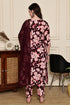 Maroon Mystique Floral Printed Kurta & Pant with Dupatta