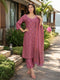 Dusty Pink Cotton Jaipuri Printed Kurta & Pant With Dupatta