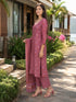 Dusty Pink Cotton Jaipuri Printed Kurta & Pant With Dupatta
