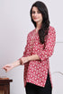 Maroon Women's Cotton Block Printed Tunic