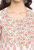 White And Pink Pure Cambric Cotton Floral Printed Kurta Set With Dupatta