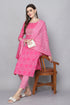 Pink And White Pure Cambric Cotton Embroidered Kurta Set With Dupatta
