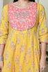 Yellow And Pink Pure Cambric Cotton Floral Embroidered Kurta Set With Dupatta