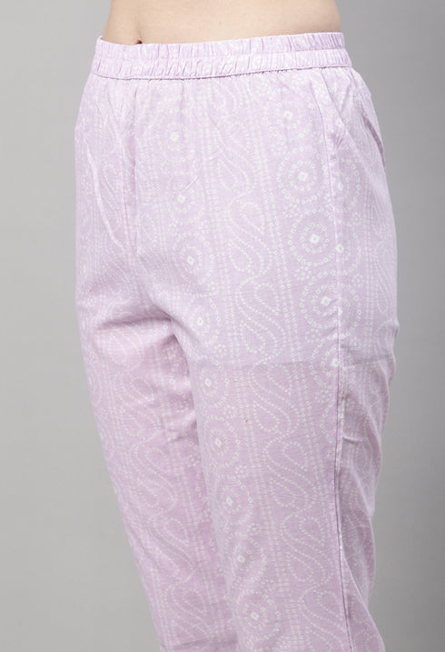 Pure Cambric Cotton Jaipuri Printed & Embroidered Kurta Set With Dupatta