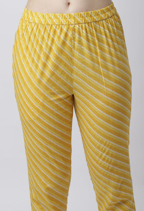 Pure Cambric Cotton Jaipuri Printed & Embroidered Kurta Set With Dupatta