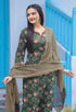 Green Pure Cotton Jaipuri Printed Kurta Set With Dupatta