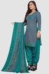 Grey Crepe Printed Unstitched Salwar Suit Material