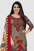 Olive Green Cotton Blend Printed Unstitched Salwar Suit Material