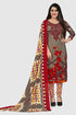 Olive Green Cotton Blend Printed Unstitched Salwar Suit Material