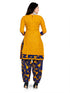 Yellow Cotton Blend Printed Unstitched Salwar Suit Material
