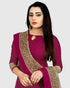 Purple Cotton Blend printed Unstitched Salwar Suit Material