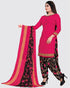 Magenta Cotton Blend Printed Unstitched Salwar Suit Material