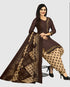 Brown Cotton Blend Printed Unstitched Salwar Suit Material