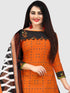 Orange Cotton Blend Printed Unstitched Salwar Suit Material