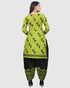 Parrot Green Cotton Blend Printed Unstitched Salwar Suit Material