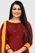 Maroon Cotton Blend Printed Unstitched Salwar Suit Material