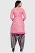 Baby Pink Cotton Blend Printed Unstitched Salwar Suit Material