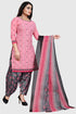 Baby Pink Cotton Blend Printed Unstitched Salwar Suit Material